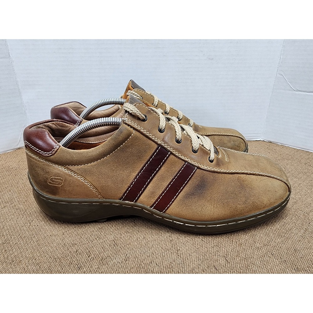 Skechers Men's Shoes 4400 Size 11 Casual Lace Up Light Brown Leather Comfort